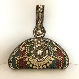 Ethnic Indian Wedding Party Night Wristlet Handbag